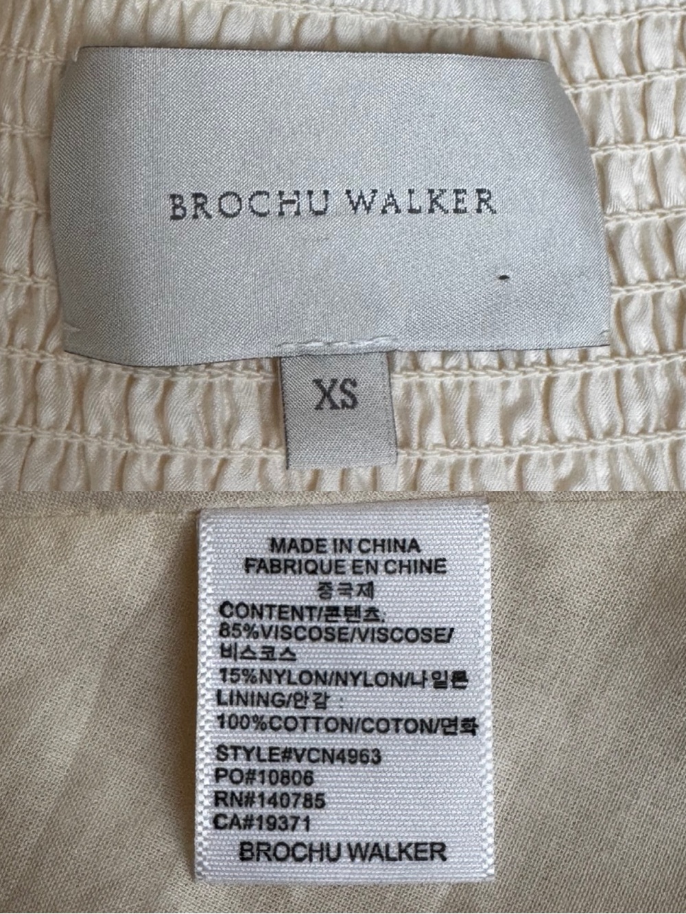 NWT Brochu Walker The Tori Voile Dress in Creme XS - Picture 11 of 16